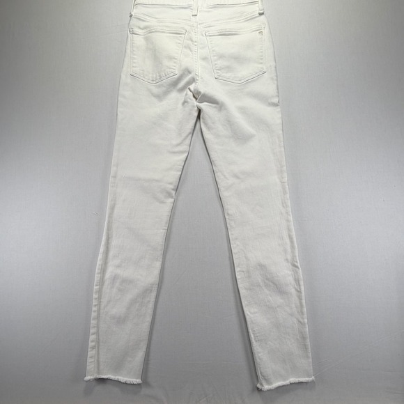 Madewell 9" Mid Rise Skinny Jeans White Button Fly Frayed Hem Size 25 - Picture 5 of 9